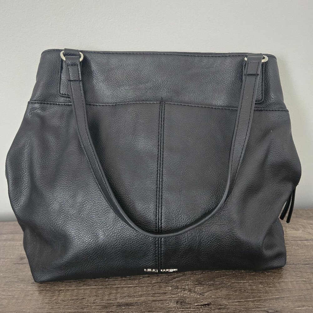 Nine West Elegant Black Faux Leather Tote